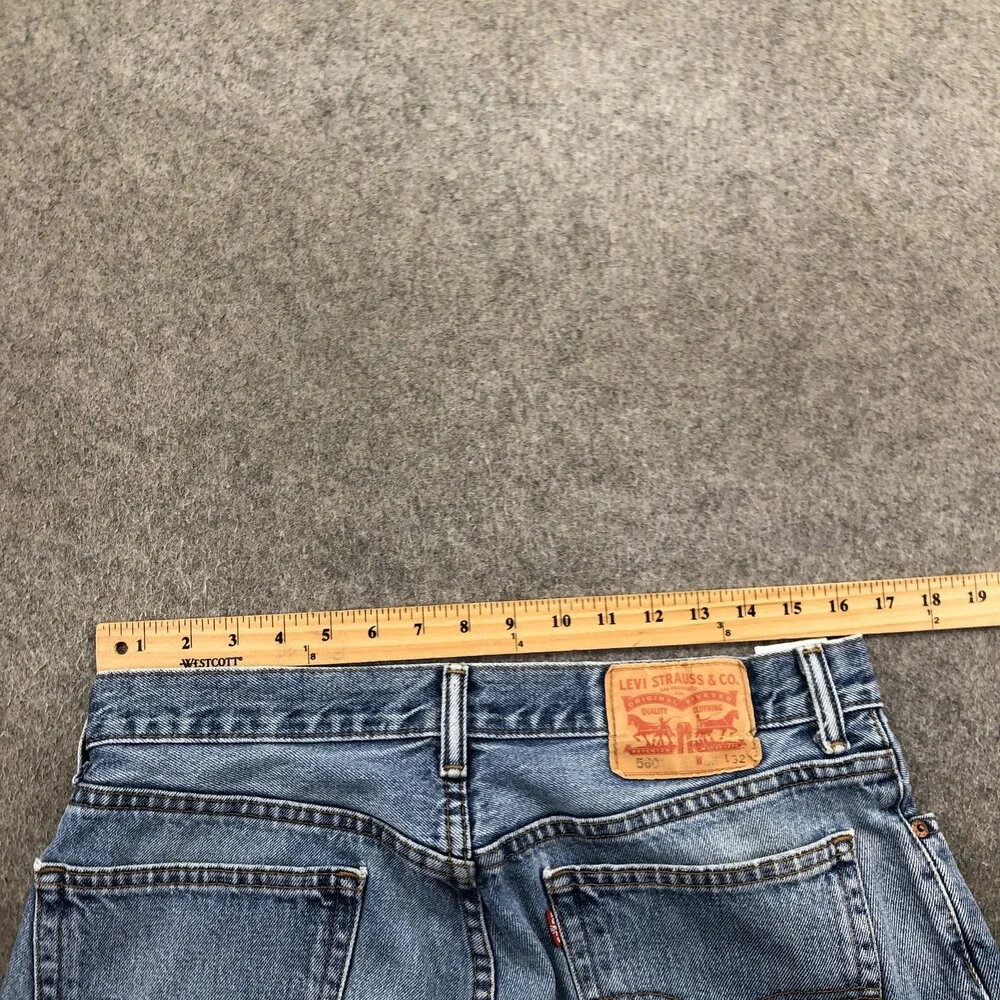 Levis 560 Jeans Mens 33x32 Blue Light Wash Relaxed Straight Denim Distressed